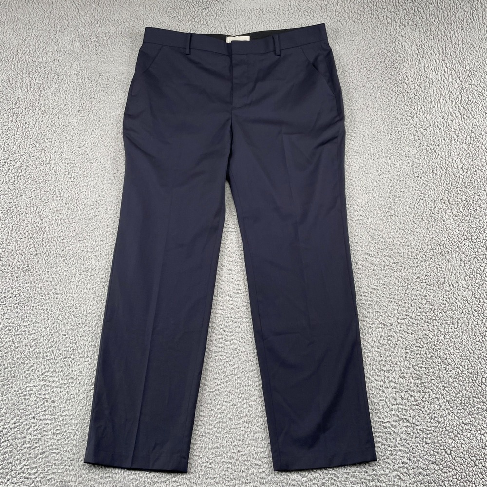 Everlane Pants Mens 36x30 Navy Blue Wool Dress Trousers Flat Front Professional